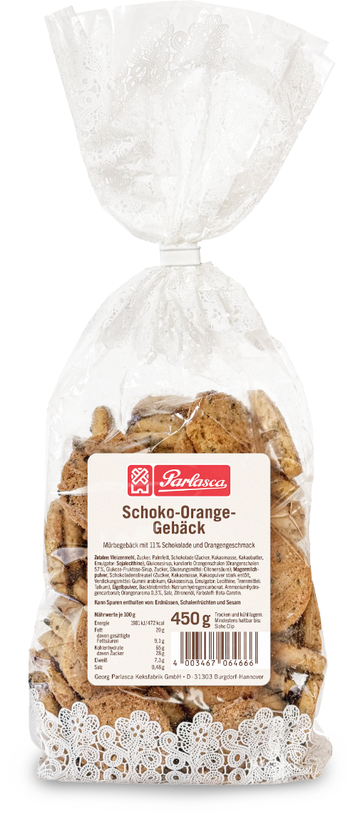 Parlasca Schoko Orange Gebäck Packung